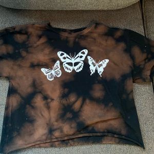 Bleached butterfly crop top